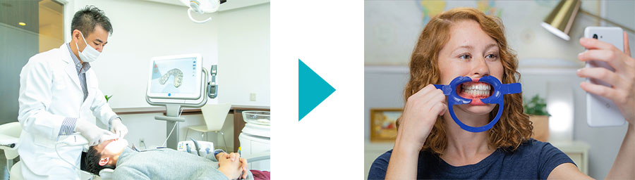 通常来院して行う定期診察が遠隔で行えます